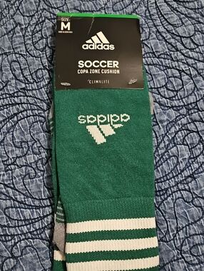 adidas Green and White Copa Zone Cushion Soccer  Socks NWT